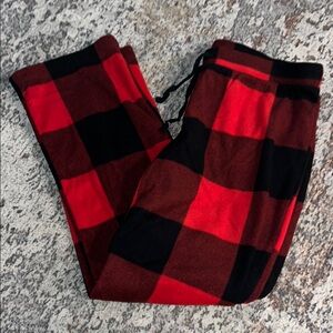 Red and Black Plaid Men's Pants